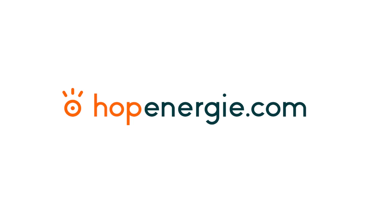 Logotype de Hopenergie.com. Nom Hopenergie.com aposé à un signe minimaliste rappelant un oeil