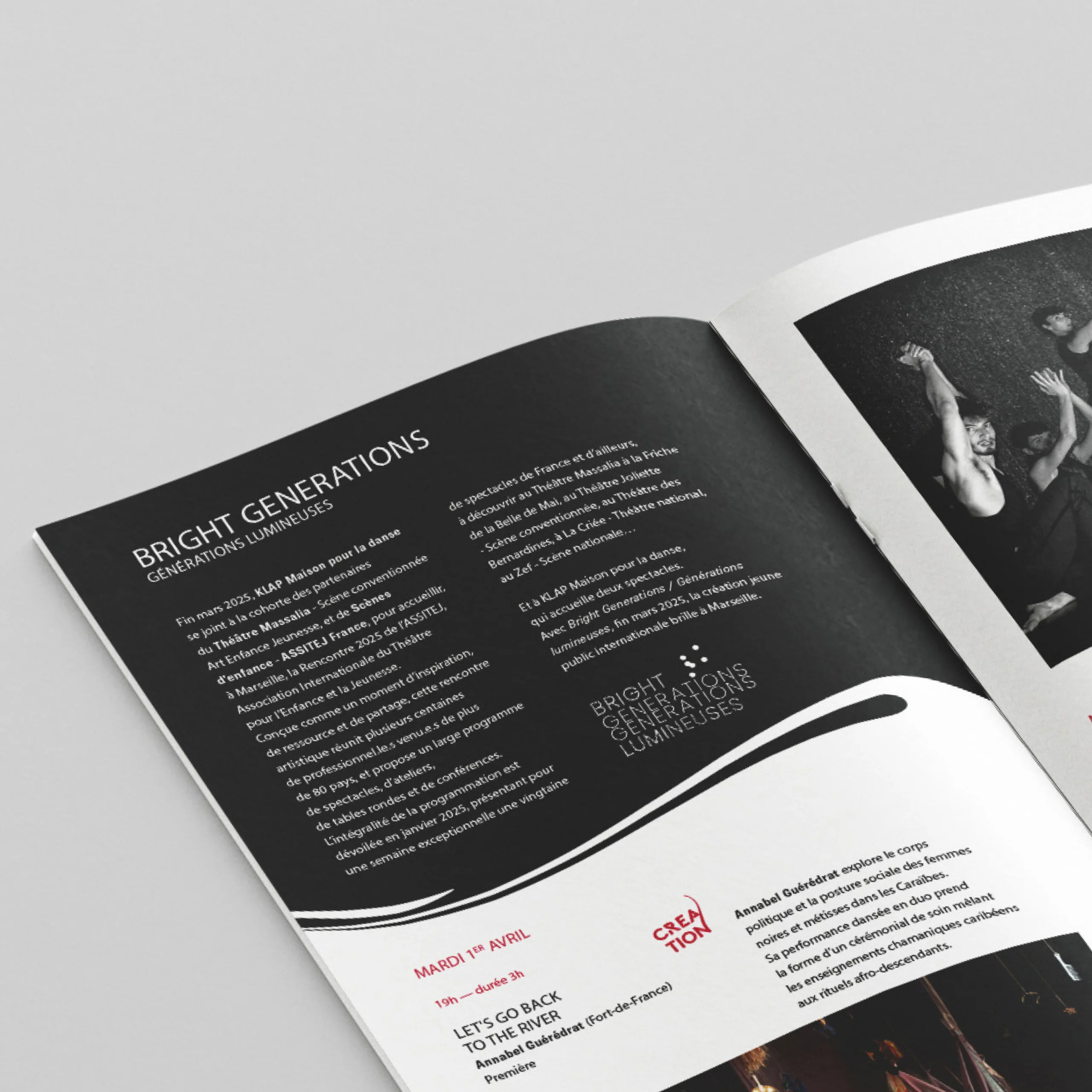 Pages intérieures de la brochure de l'édition 2024-2025 de KLAP