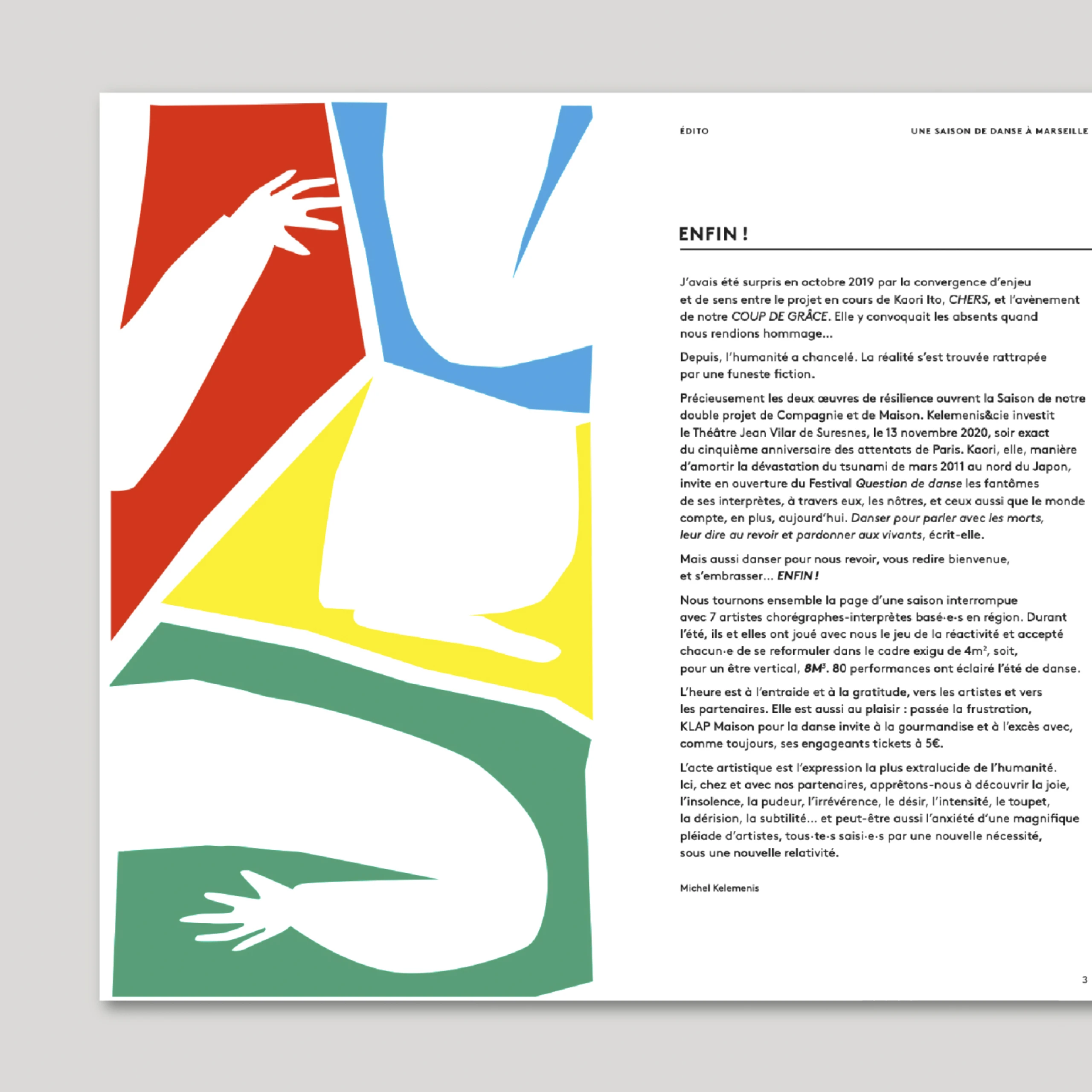 Page intérieure de la brochure de l'édition 2020-2021 de KLAP