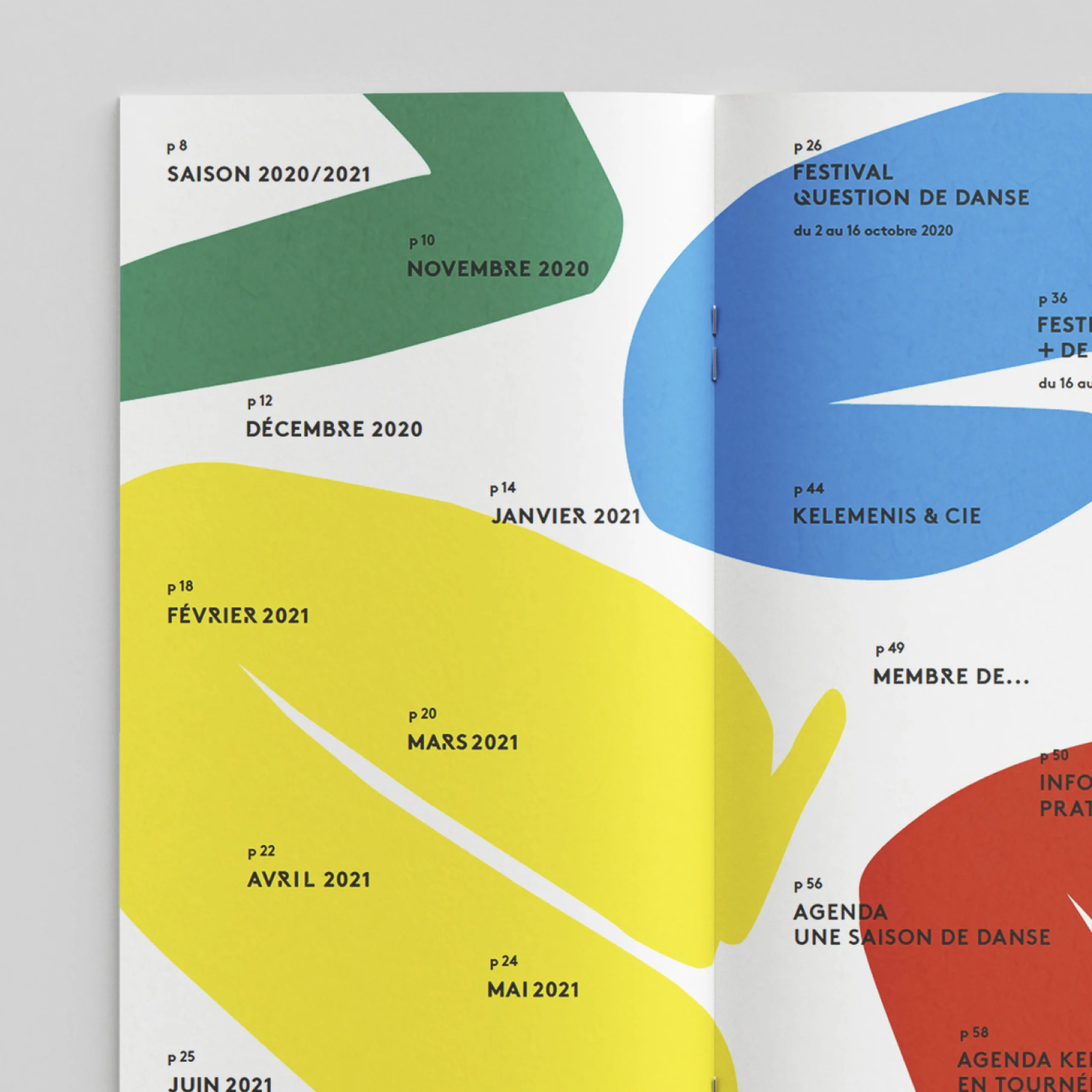 Sommaire de la brochure de l'édition 2020-2021 de KLAP