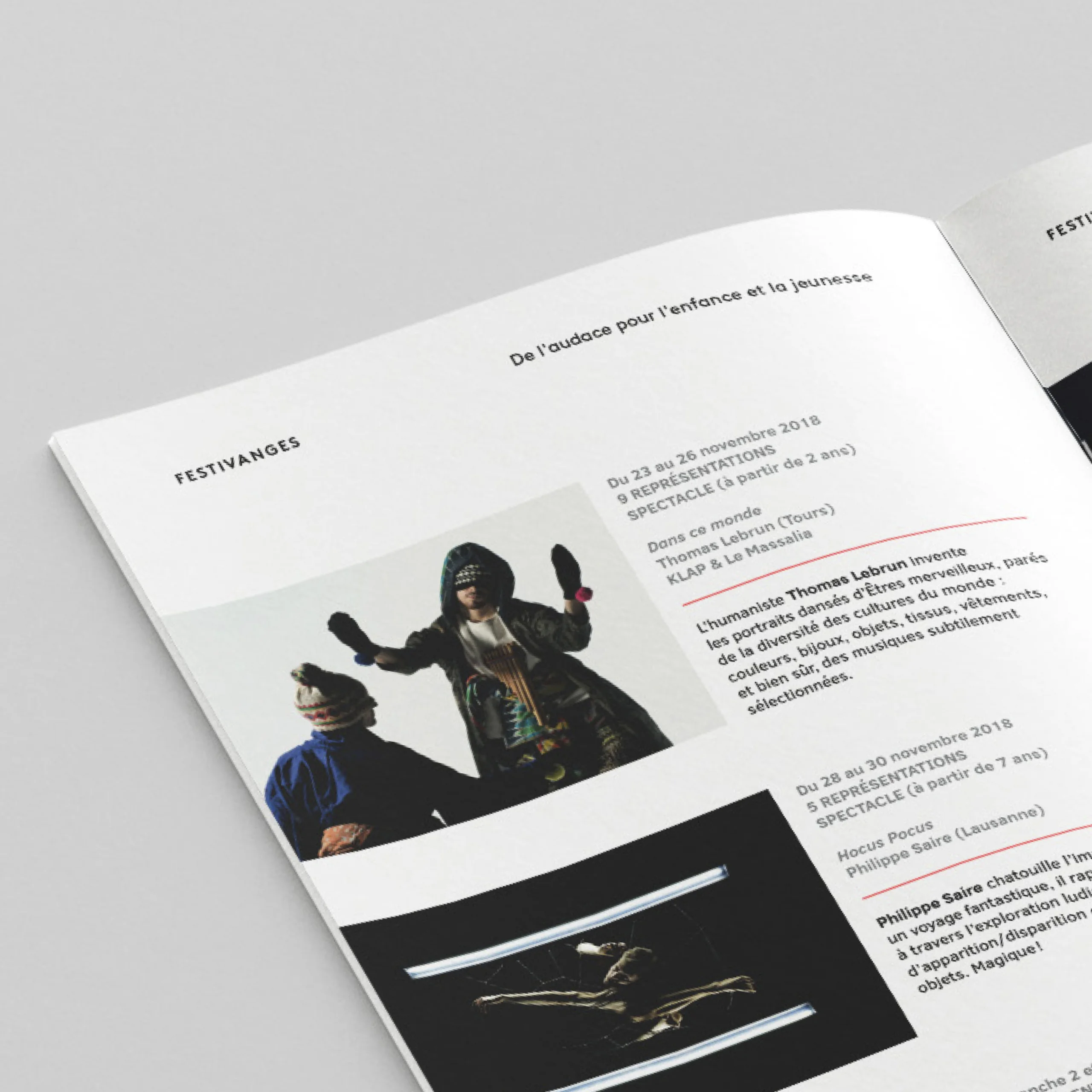 Page interne de la brochure de la saison 2018-2019 de KLAP