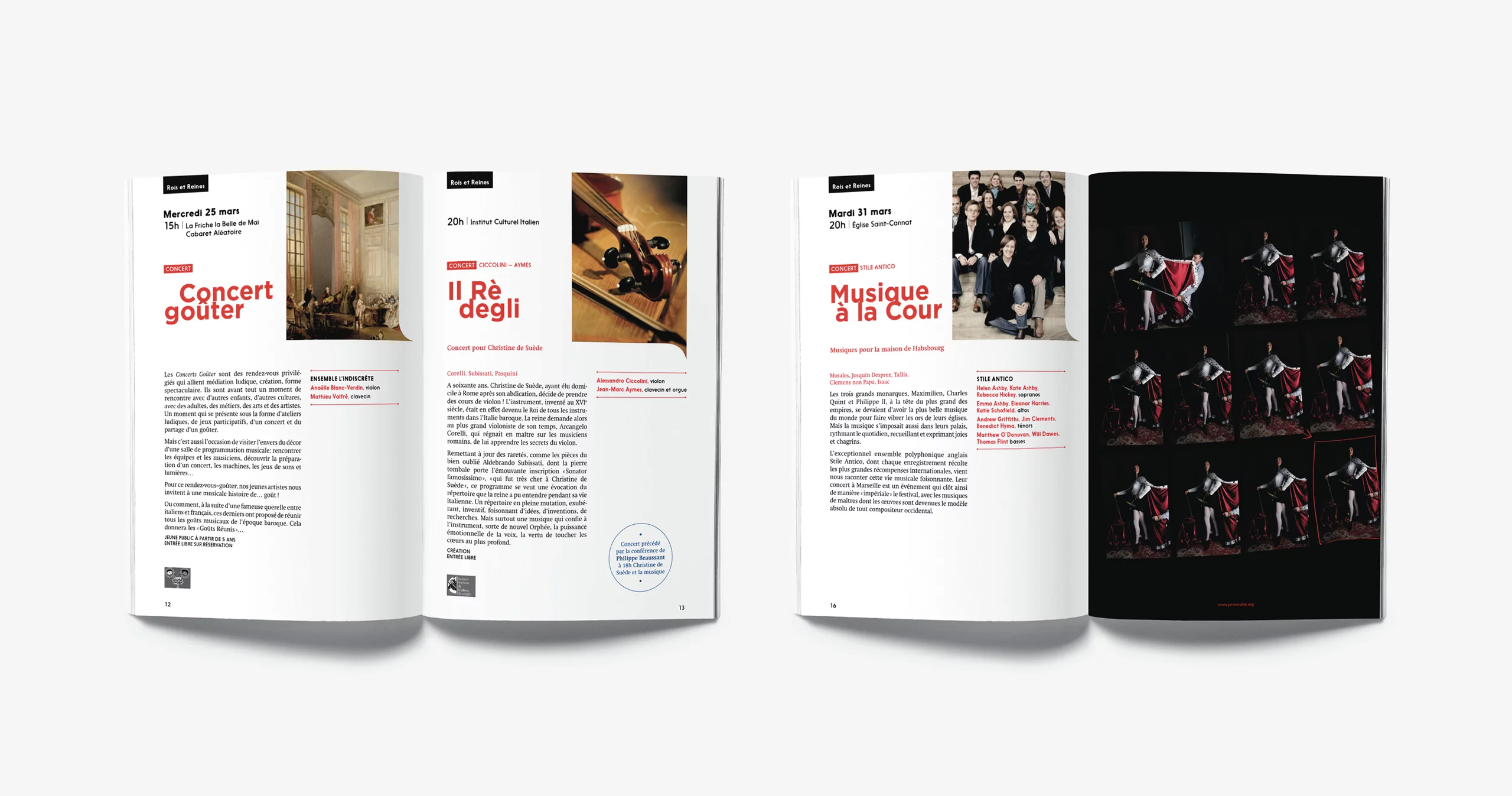 Présentation des pages intérieures du programme del'édition 2015 de Mars en Baroque