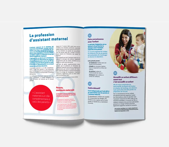 Vu d'une double page interieur d'un document de communication opérationnelle