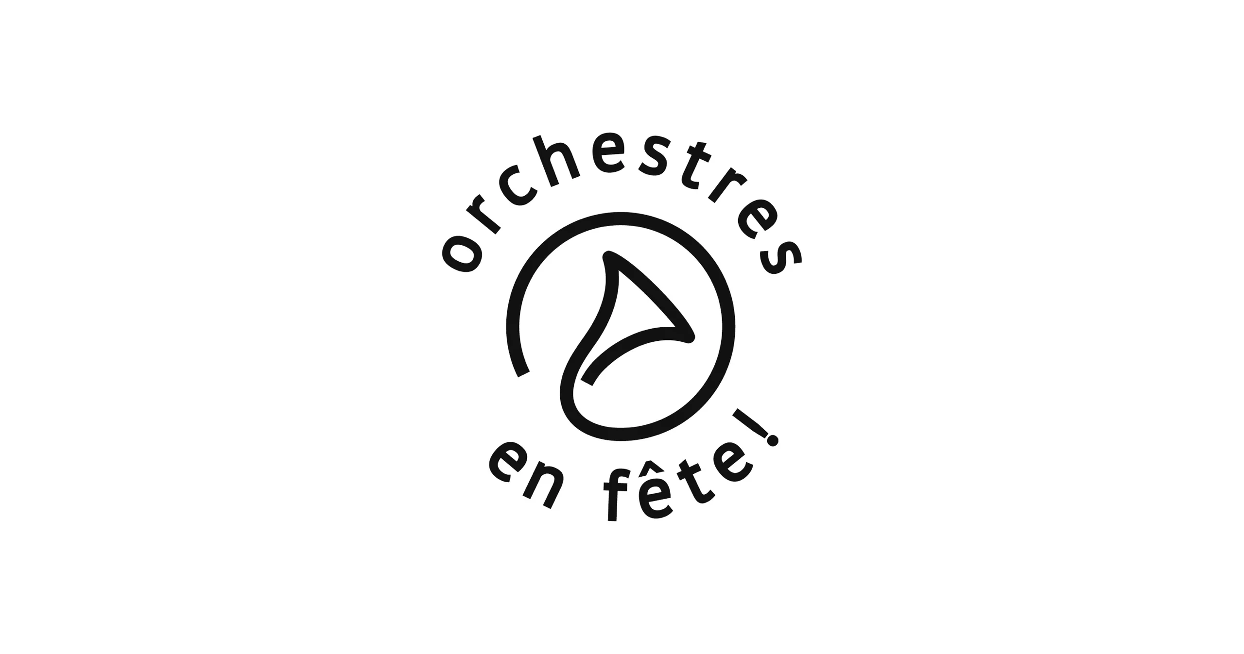 Logo de l'événement associé Orchestres en fête, sous une forme arrondi avec en son centre une forme instrumental
