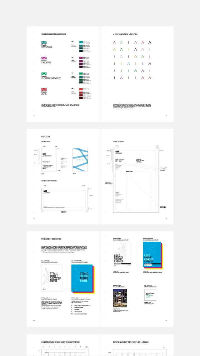 Vue d'ensemble de la charte graphique de AIA Associés