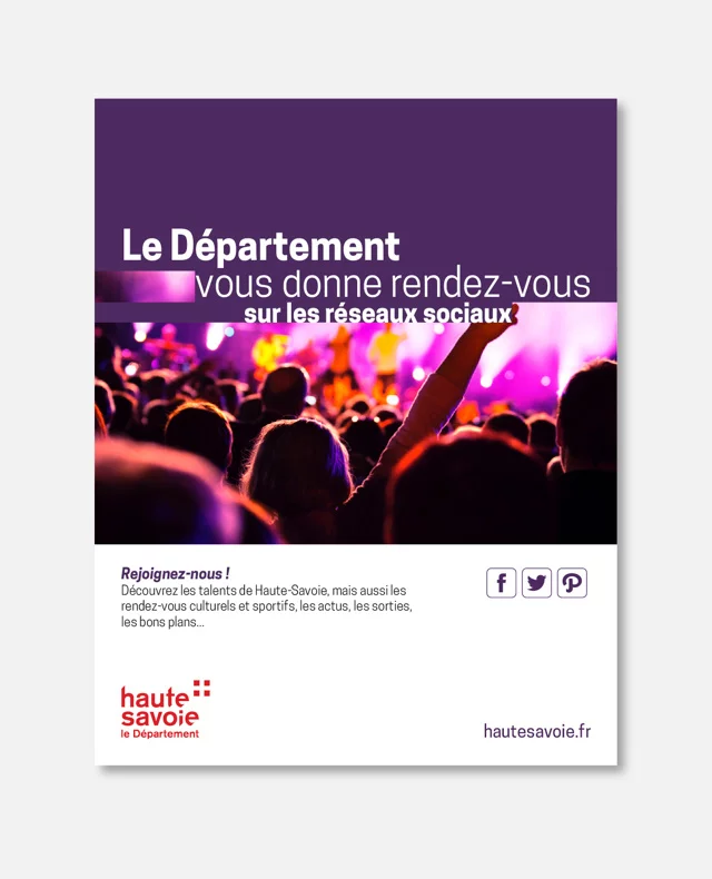 Annonce presse, réalisé dans le même esprit graphique que les autres documents