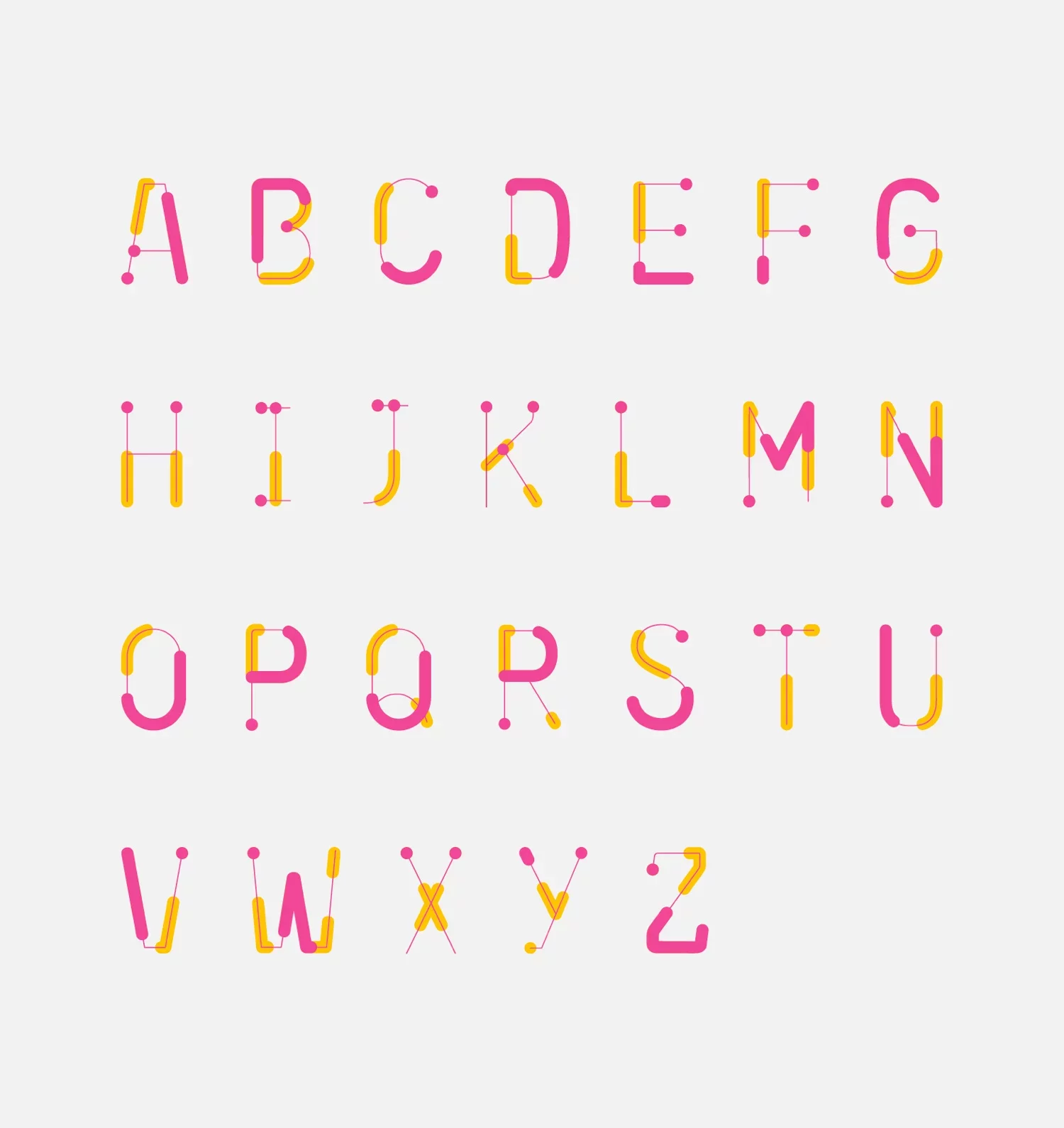 Vue d'ensemble de la typographie Fab Lab utilisée dans le logotype