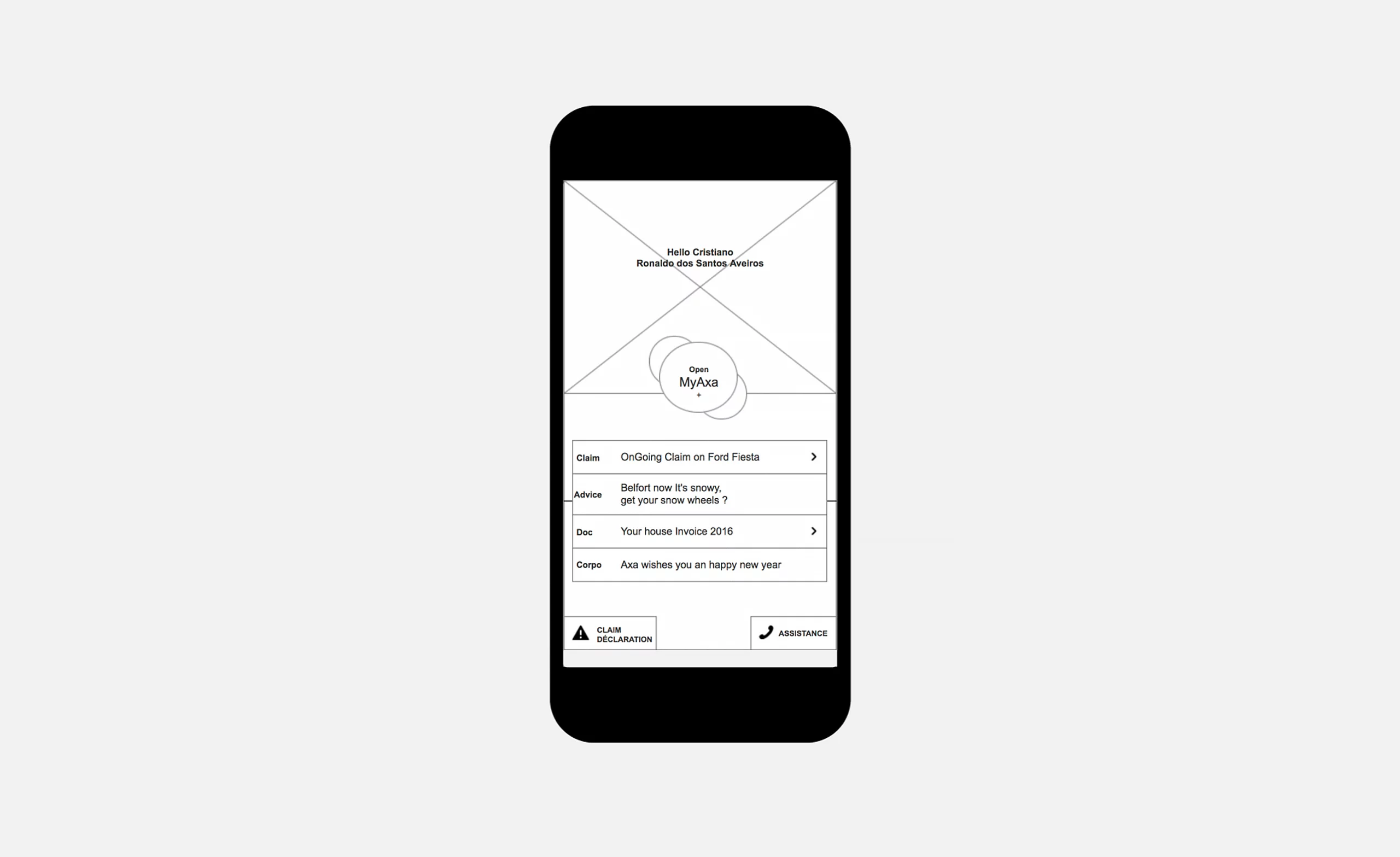 Présentation d'un écran UX mobile
