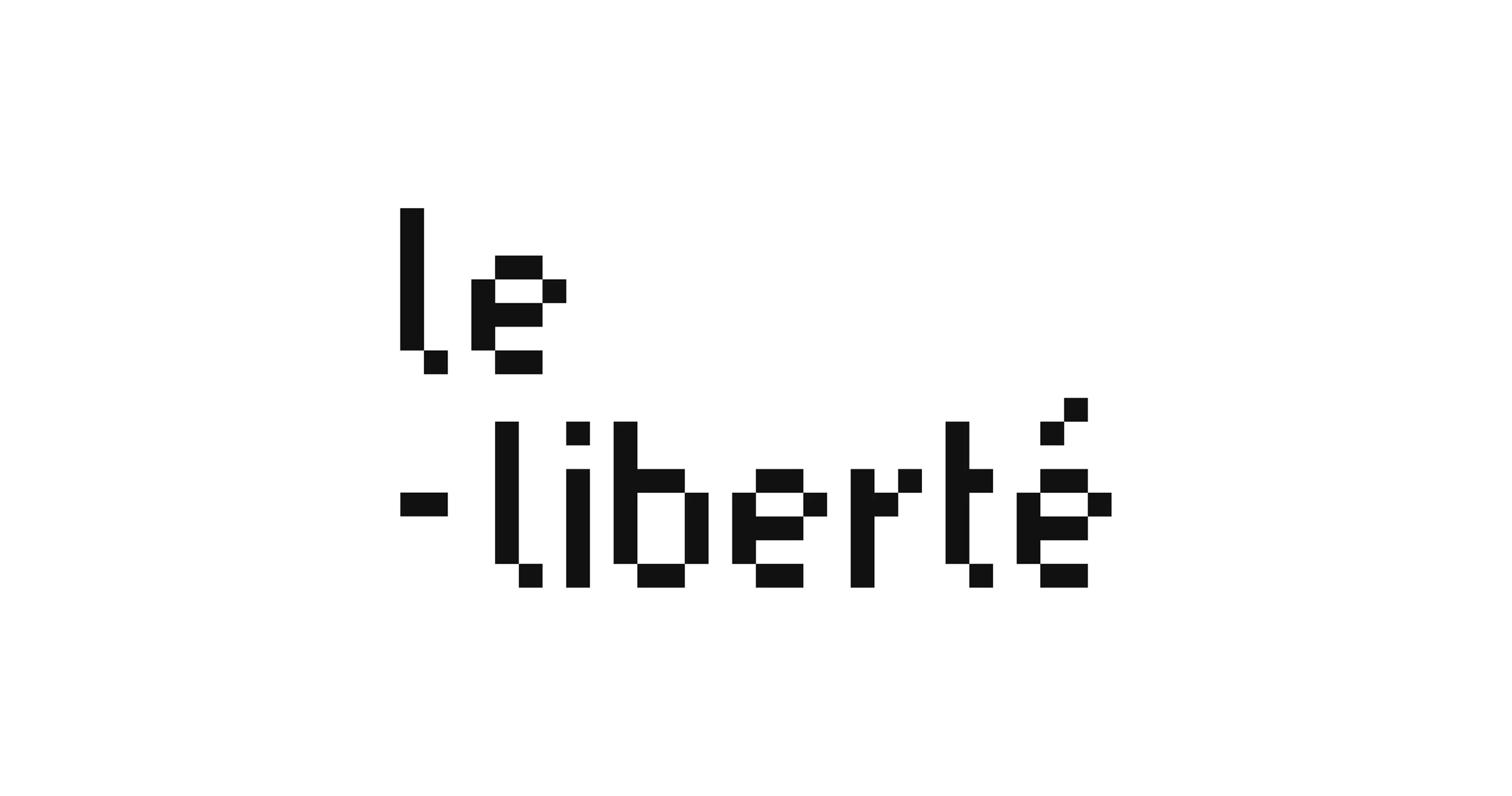 Logotype Le Liberté composé d'une typographie composée de pixels carrés
