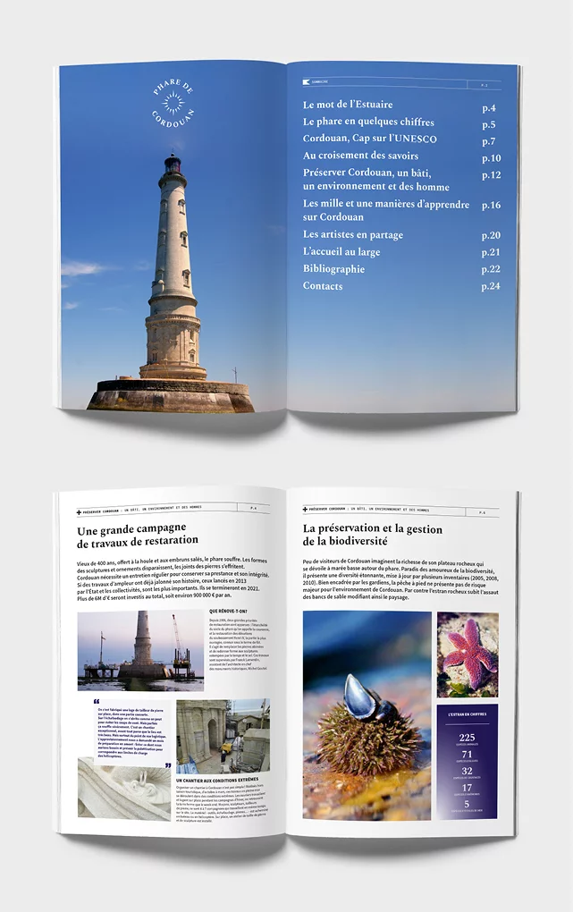 Design d'une page interieur du dossier de presse