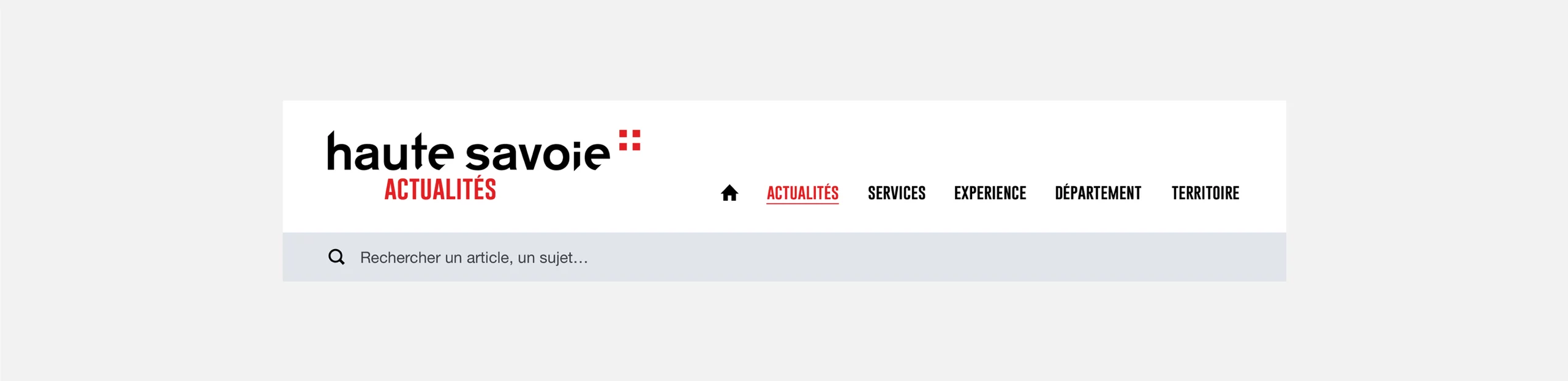 Menu de navigation du site d'actualités de la Haute-Savoie en version desktop