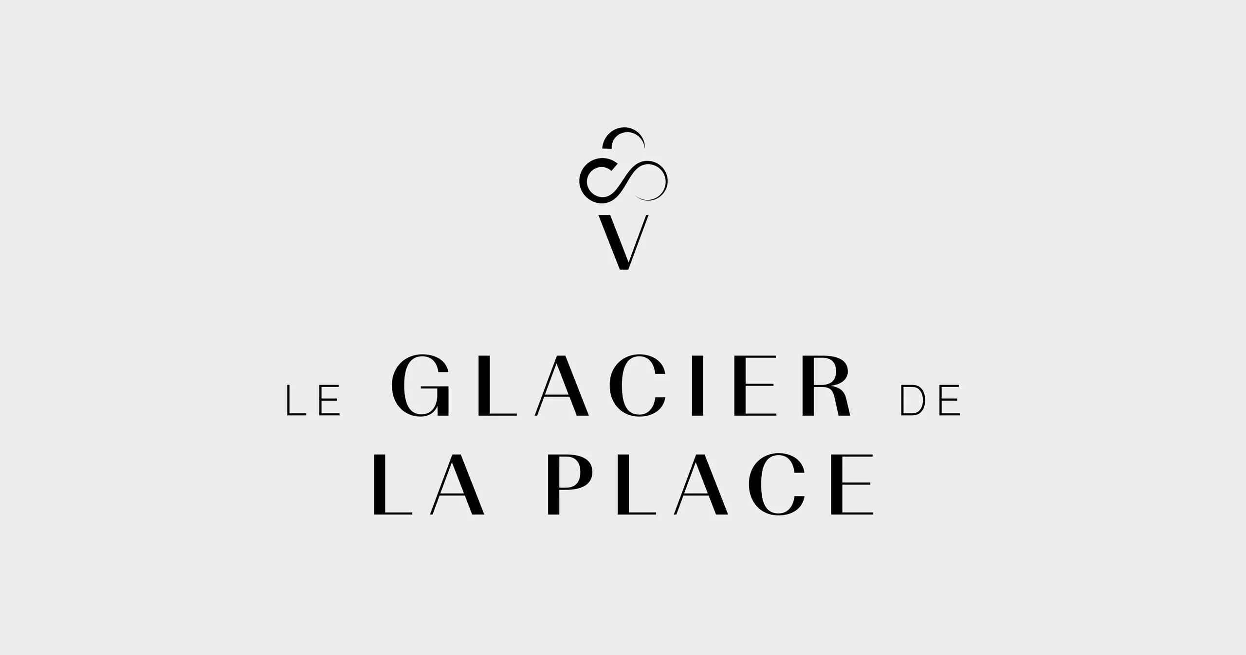 Logo créé "Glacier de la Place" dans un esprit très filaire