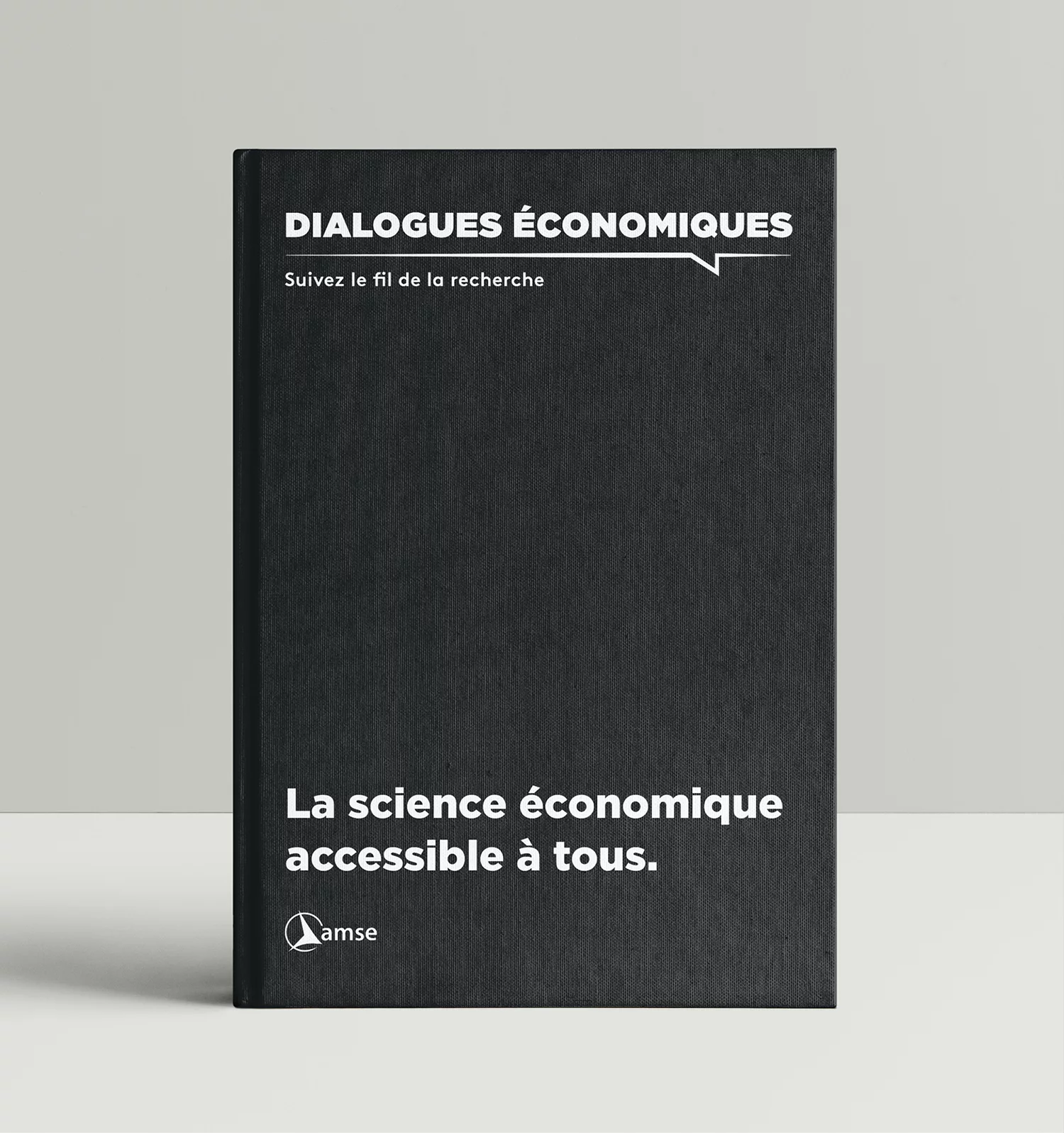 Couverture du livre dialogues économiques, avec le logo et le titre en blanc sur fond noir