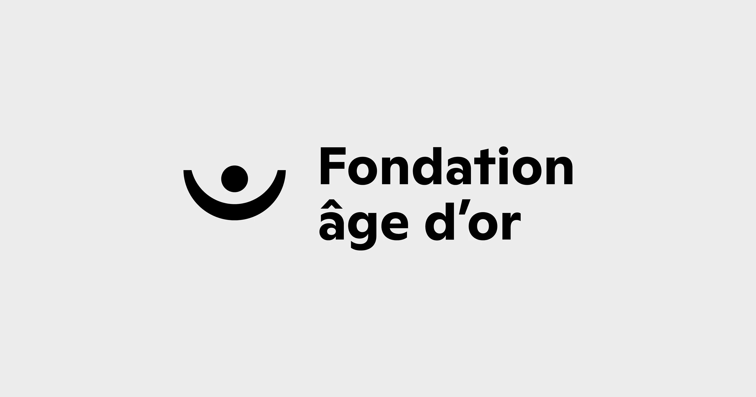 Logotype de la Fondation âge d'or. Nom fondation âge d'or aposé à un sigle composé d'un rond au milieu d'un demi-cercle
