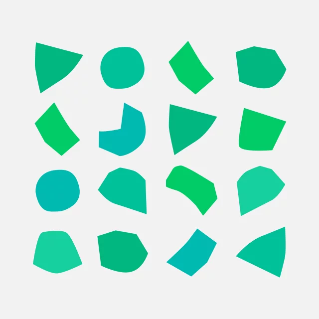 Design des formes graphiques abstraites avec différentes teintes de vert pour Kaleido'scop