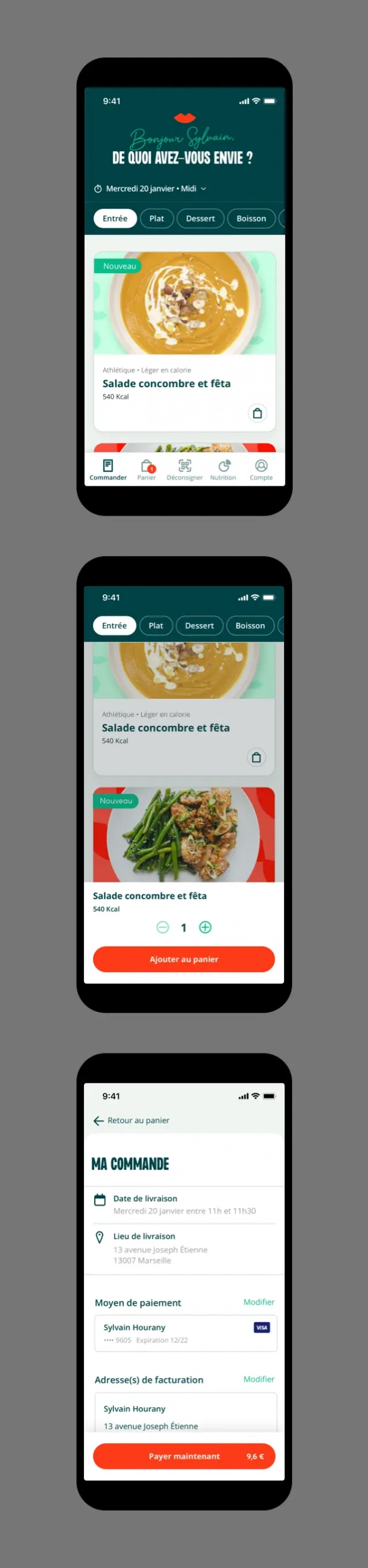 Design UX/UI mobile des pages du site Fraîche cancan