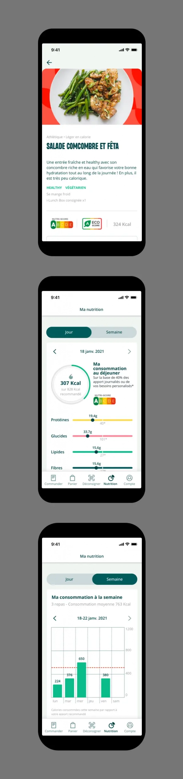Design UX/UI mobile des pages du site Fraîche cancan