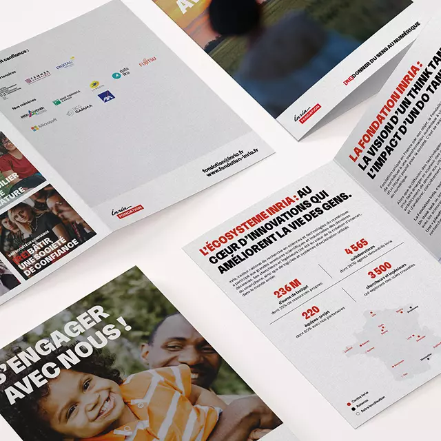 Design des pages du rapport d'activité pour la Fondation Inria