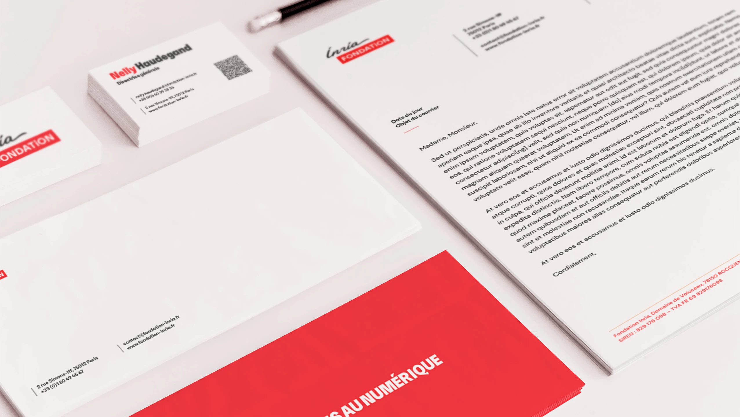 Design de la papeterie pour la Fondation Inria