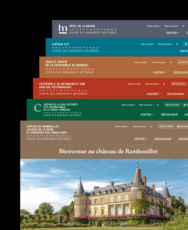 Déclinaison colorimétrique pour les sites du Centre des monuments nationaux
