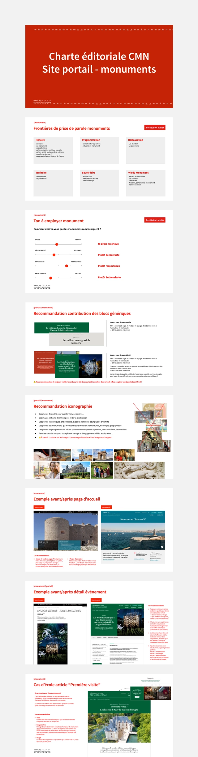 Design de la charte éditoriale du Centre des monuments nationaux