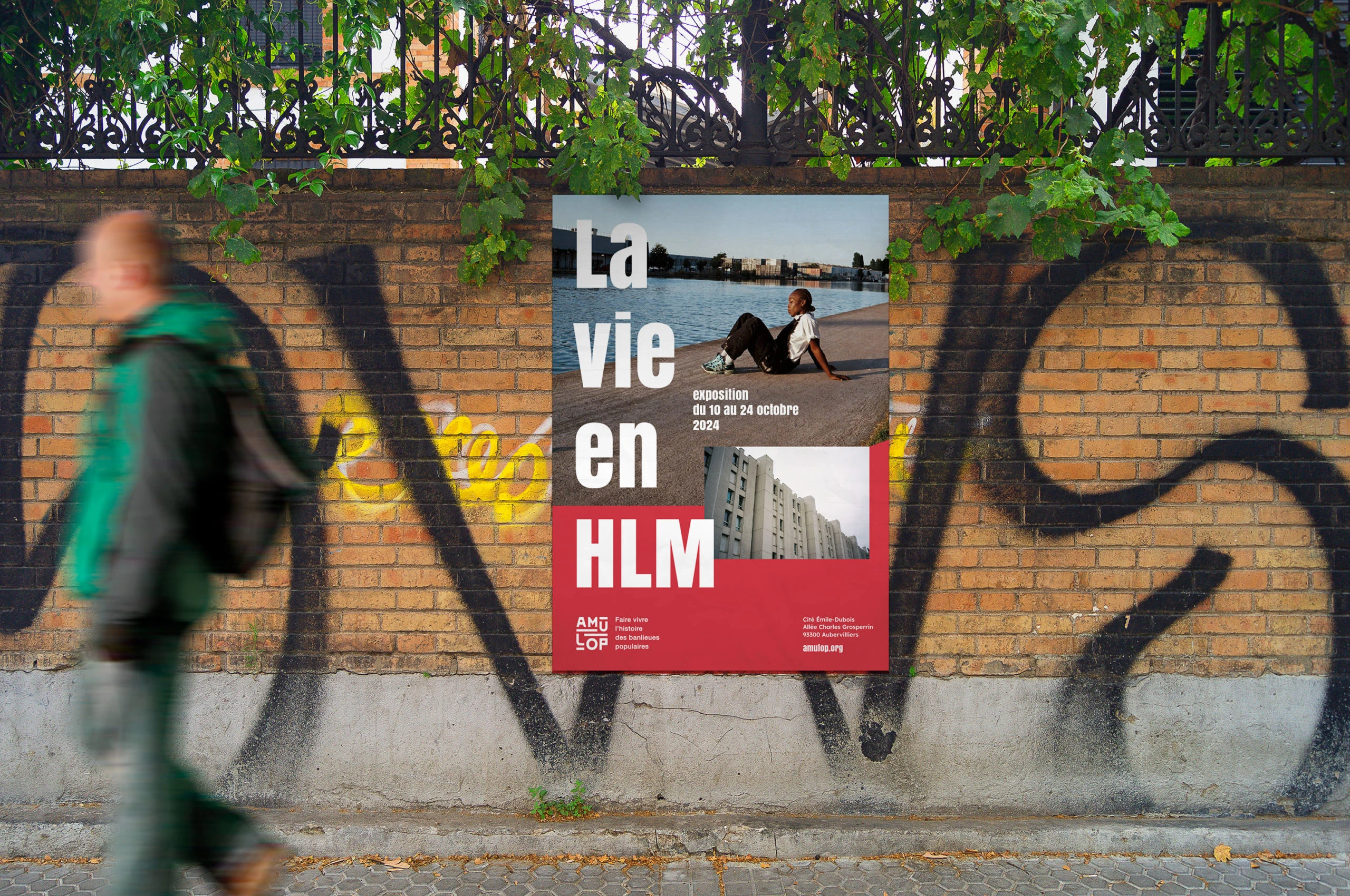 Design graphique d'une affiche pour une exposition d'Amulop