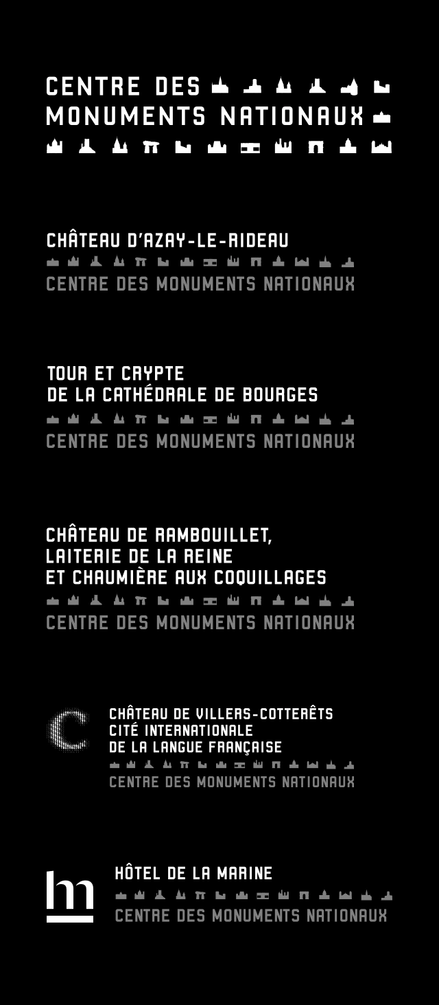 Design des logos du portail du cmn et la déclinaison des logos des monuments pour le Centre des monuments nationaux