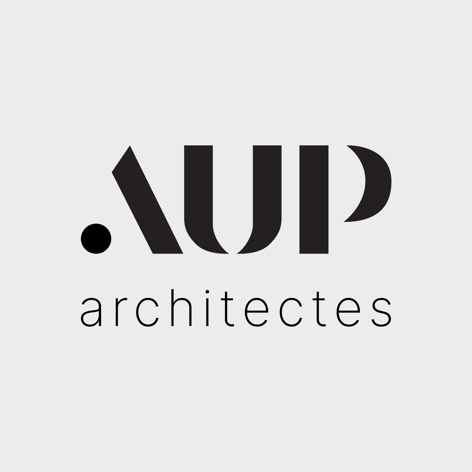 logotype AUP architectes en noir sur fond gris