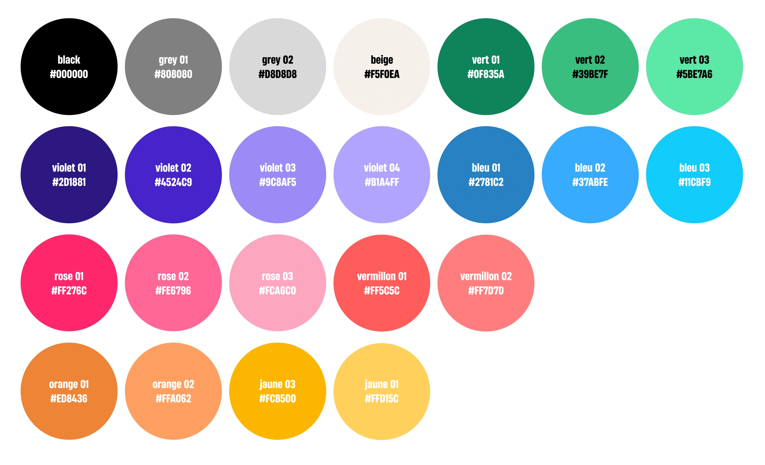 Couleurs de la charte de l'Observatoire des Tiers-Lieux