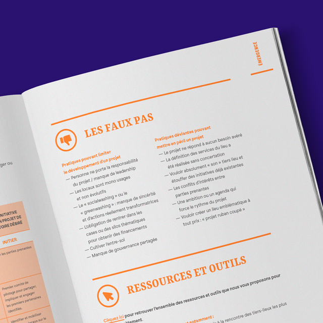 Design des pages du guide pour France Tiers-Lieux