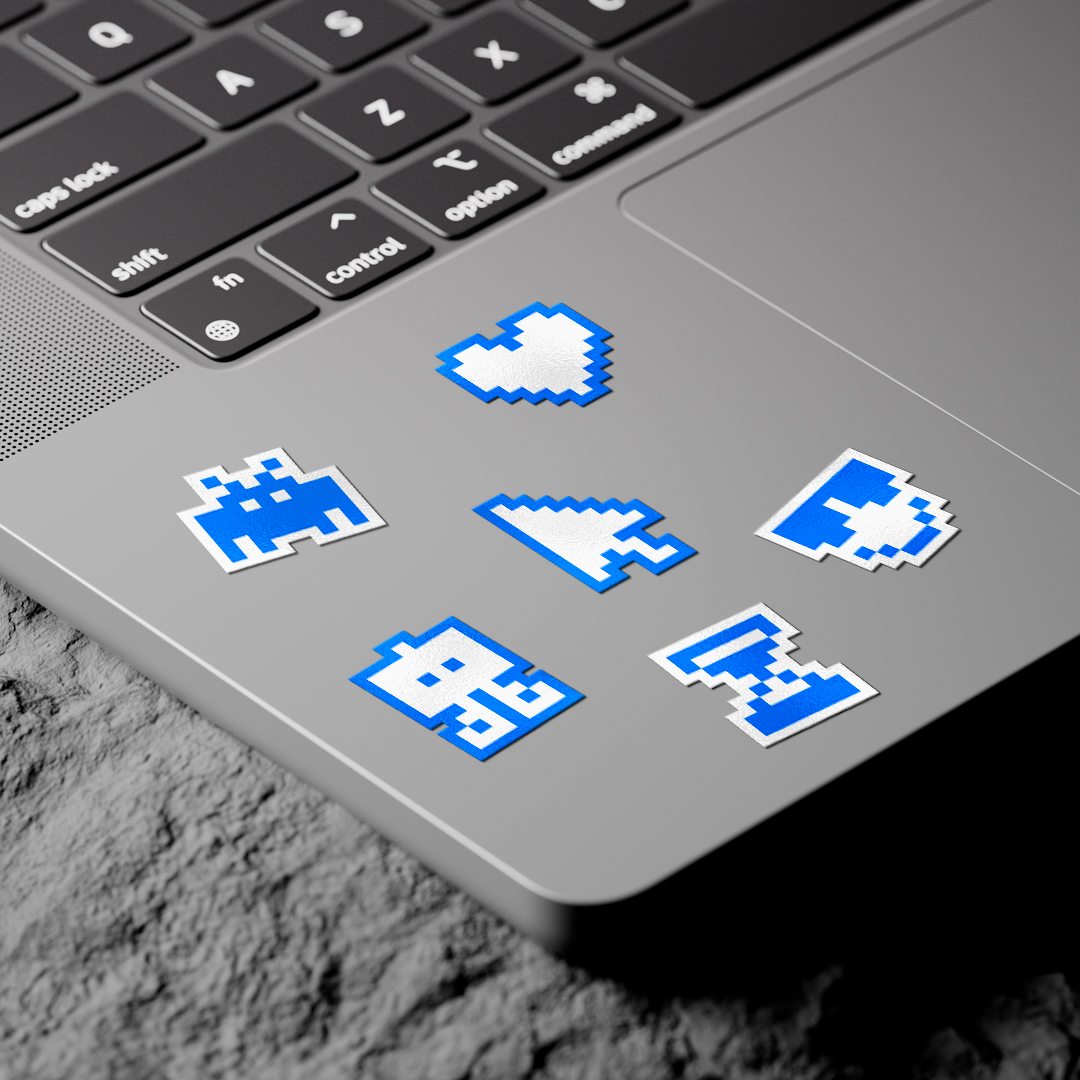Design des stickers sur ordinateur pour La Plateforme_