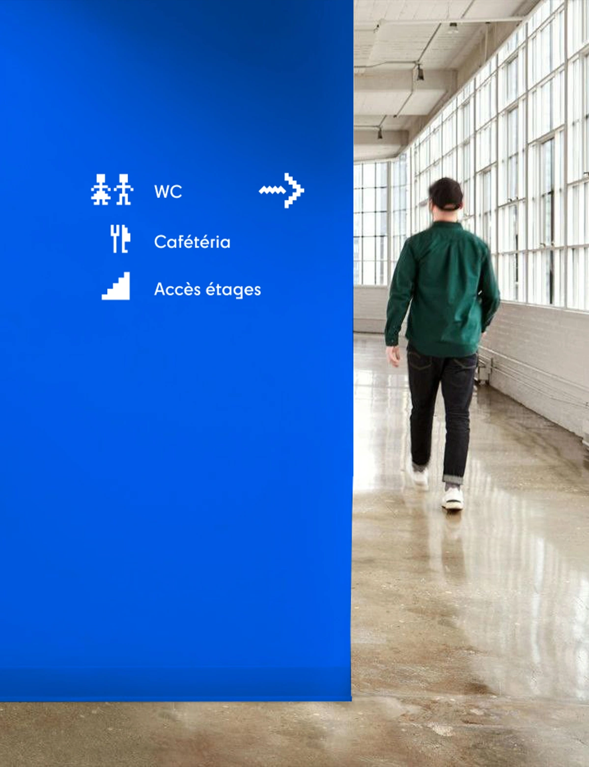 Signalétique de l'intérieur de l'école La Plateforme