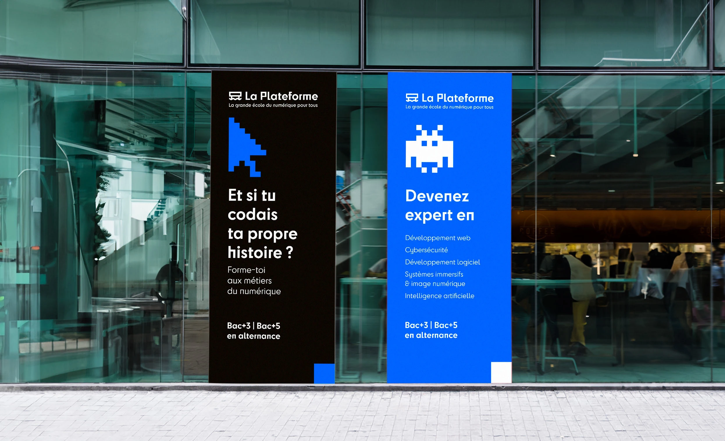 Design des kakémonos pour La Plateforme_