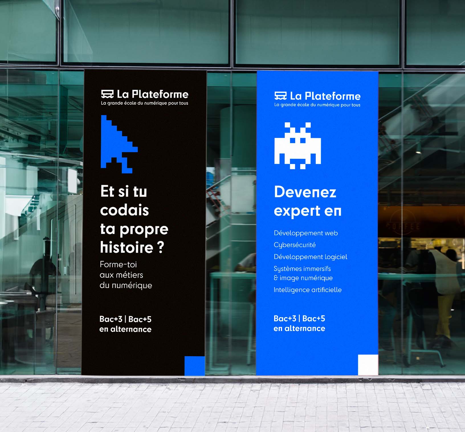 Design des kakémonos pour La Plateforme_