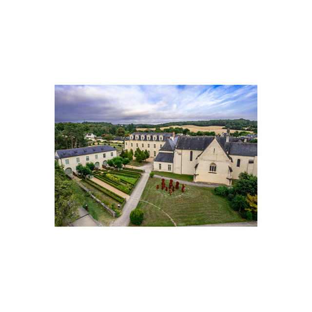 Aperçu de l'Abbaye de Fontevraud vue d'avion