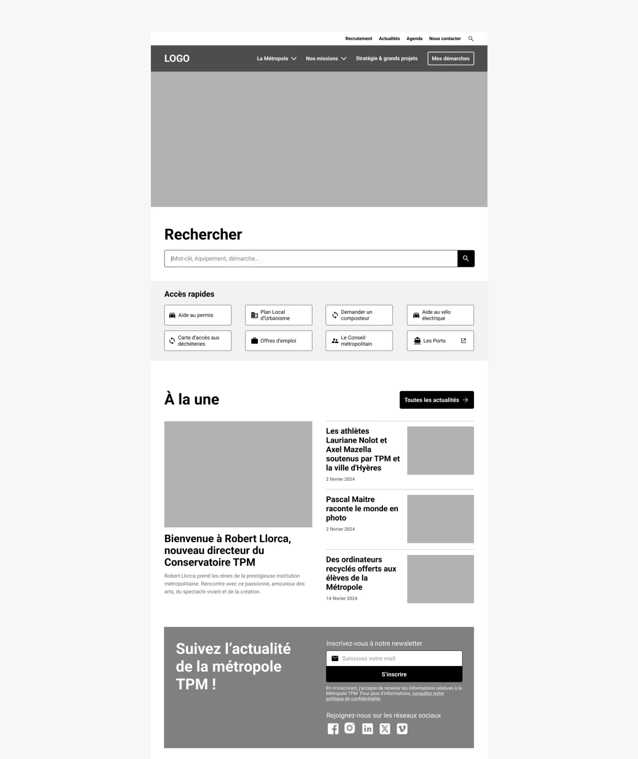 UX desktop de la Métropole de Toulon