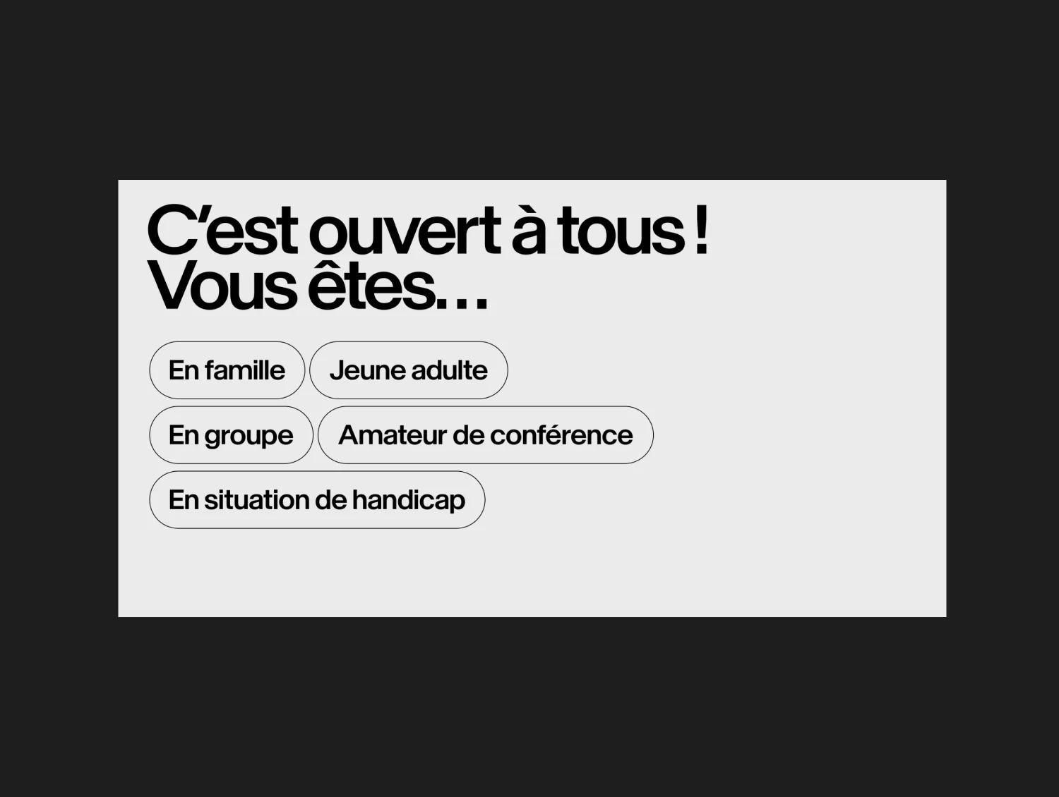 Design UX/UI desktop de la page d'accueil du site du Grand Palais à Paris