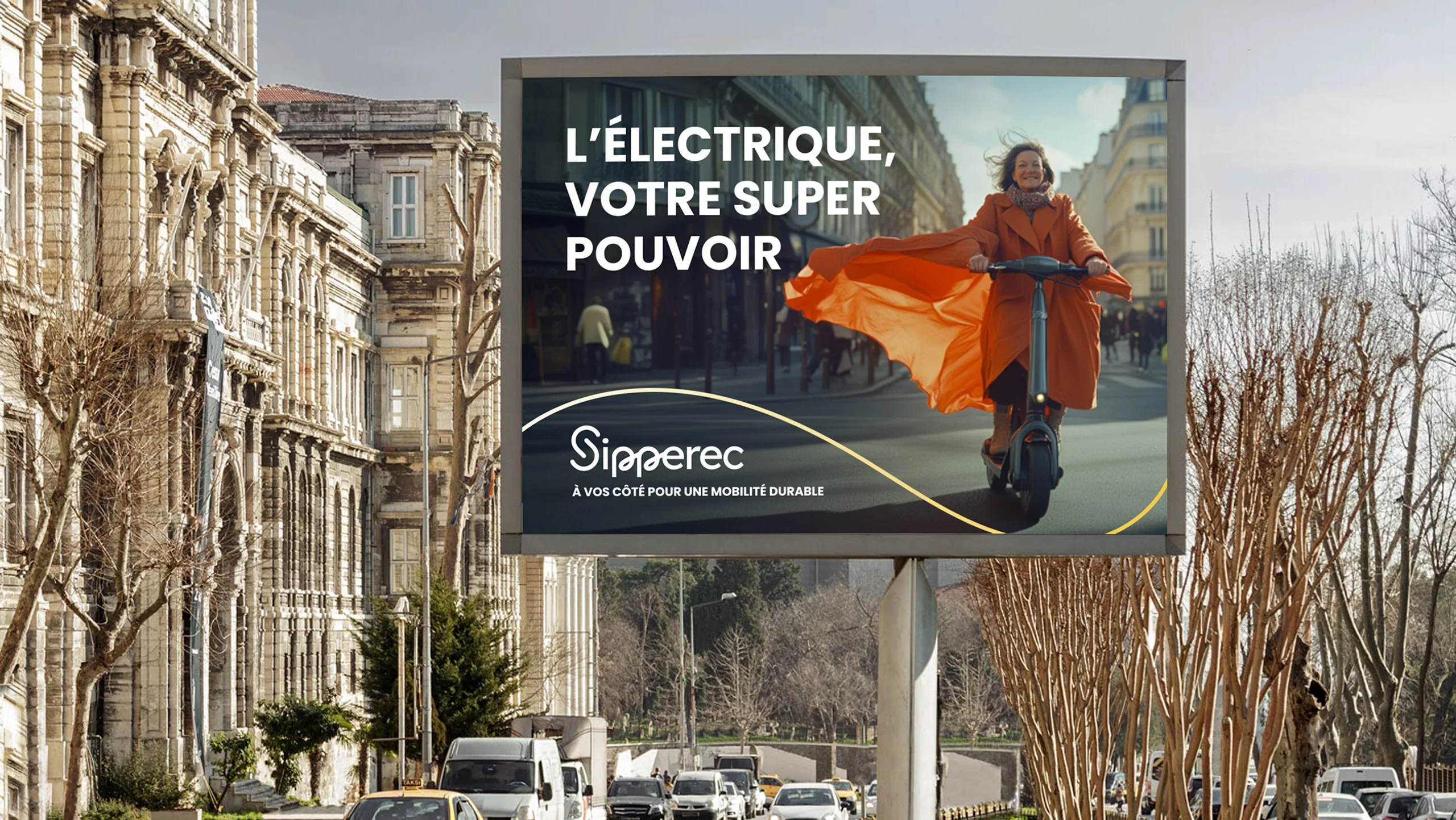 Mise en situation du design de l'affiche 4/3 pour Sipperec