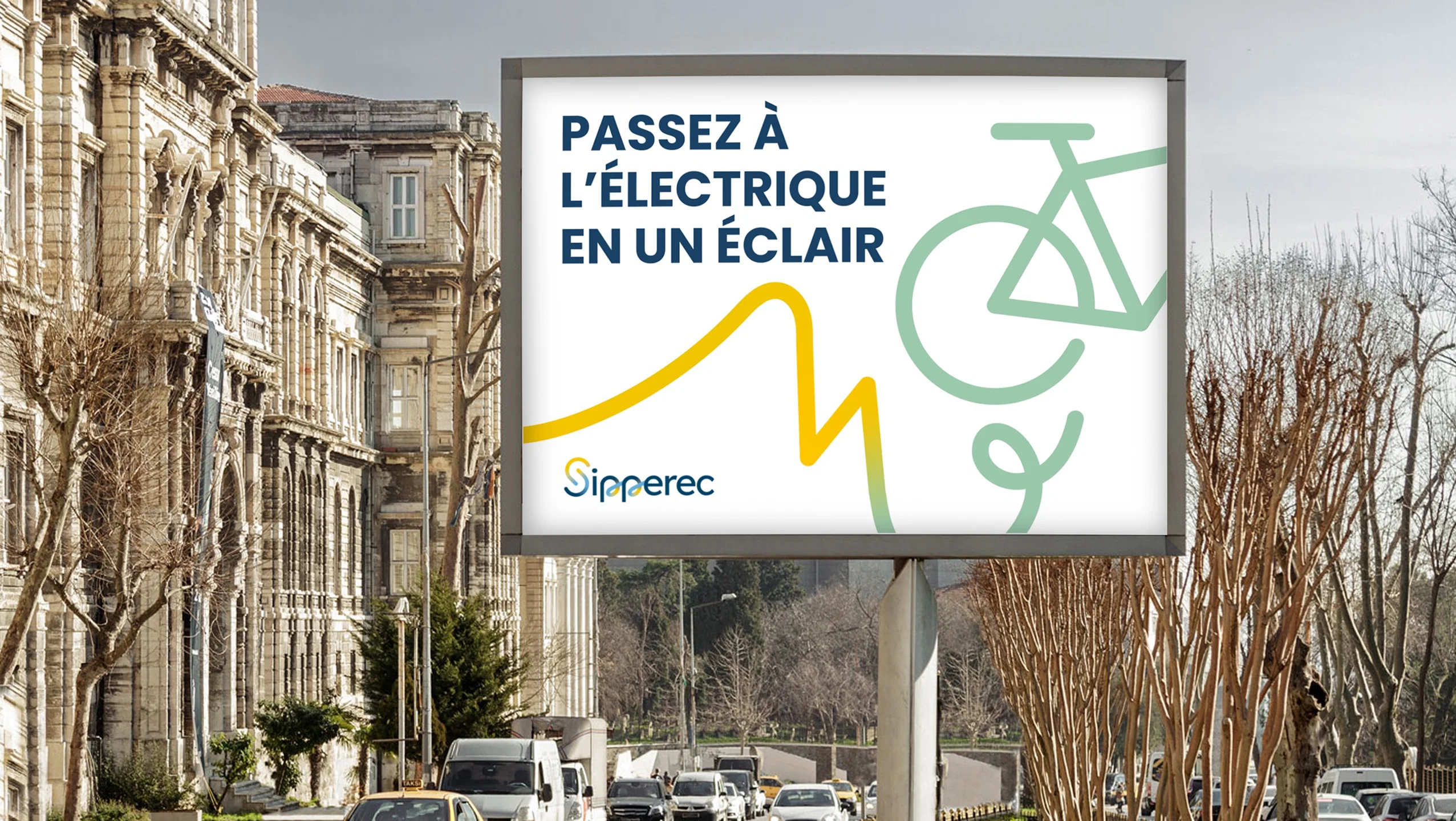 Mise en situation du design de l'affiche 4/3 pour Sipperec