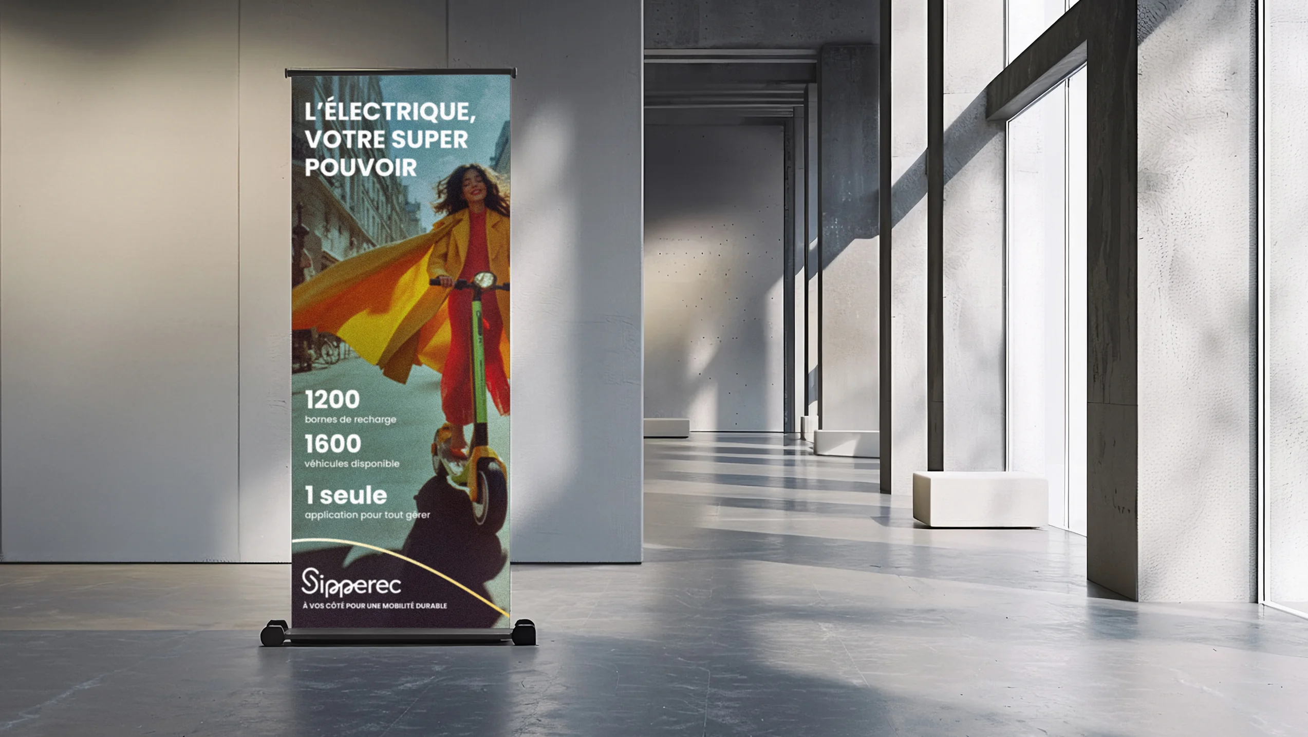 Mise en situation du design du kakemono pour Sipperec