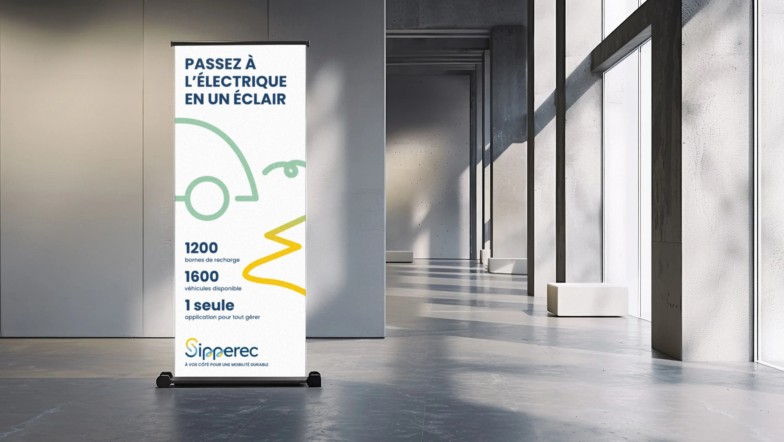 Mise en situation du design du kakemono pour Sipperec
