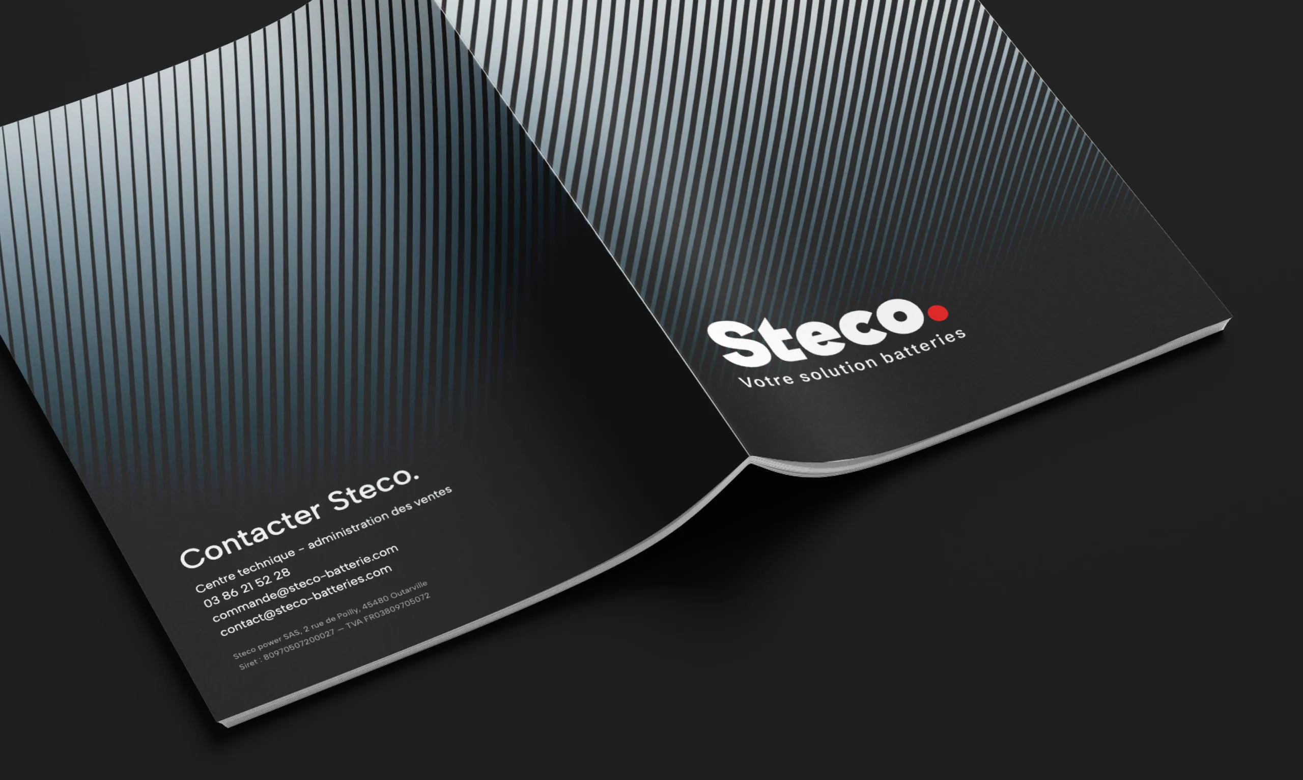 Design de la couverture de la brochure Steco