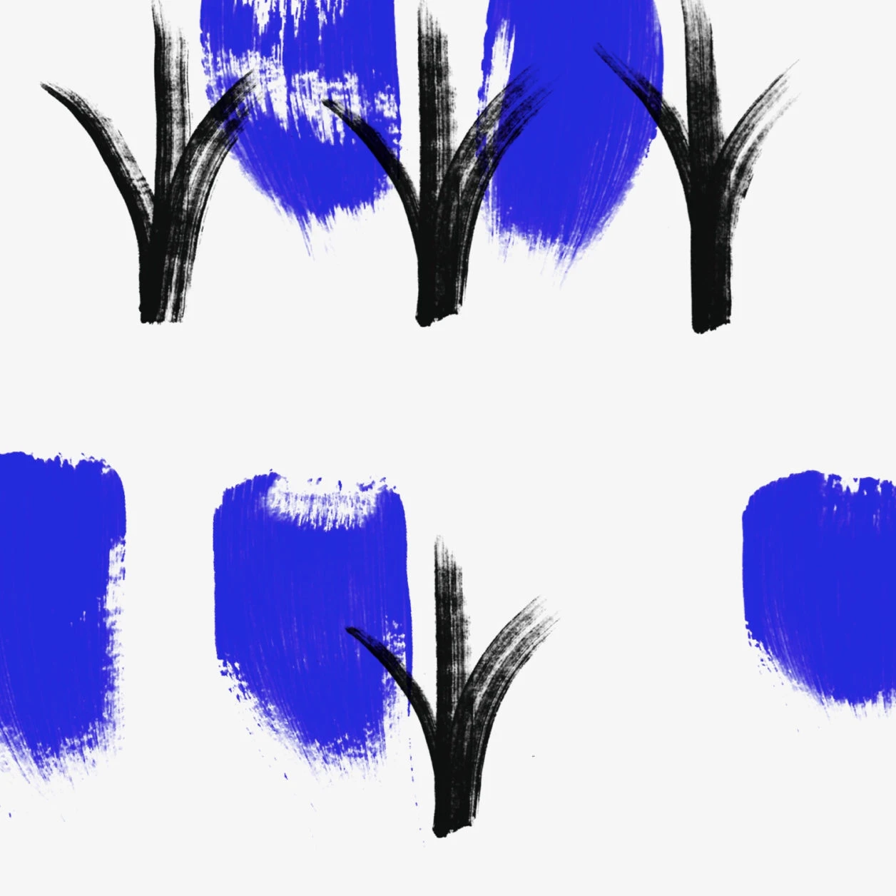 Formes graphiques bleue et noires pour l'identité du festival d'Avignon 2023