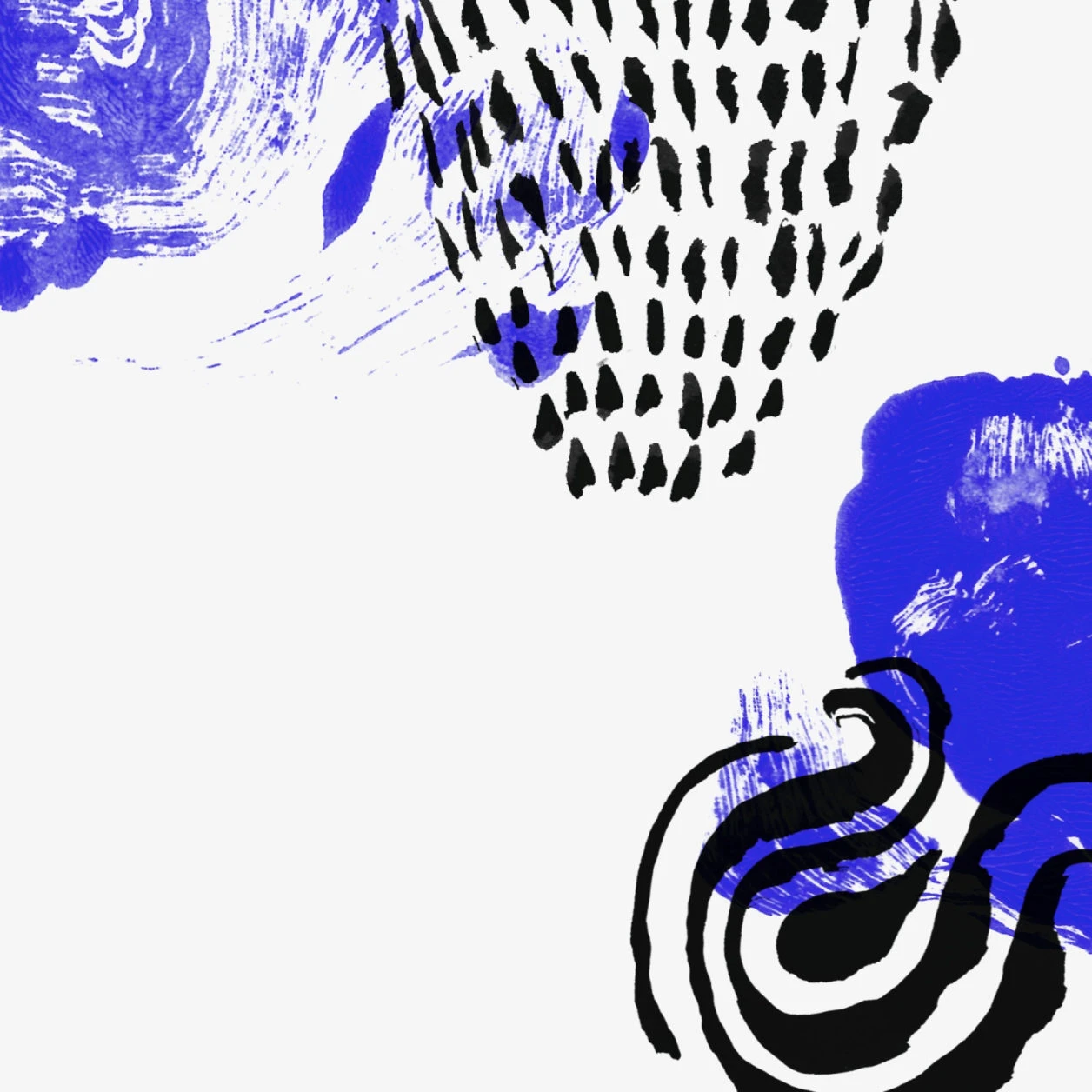 Formes graphiques bleue et noires pour l'identité du festival d'Avignon 2023