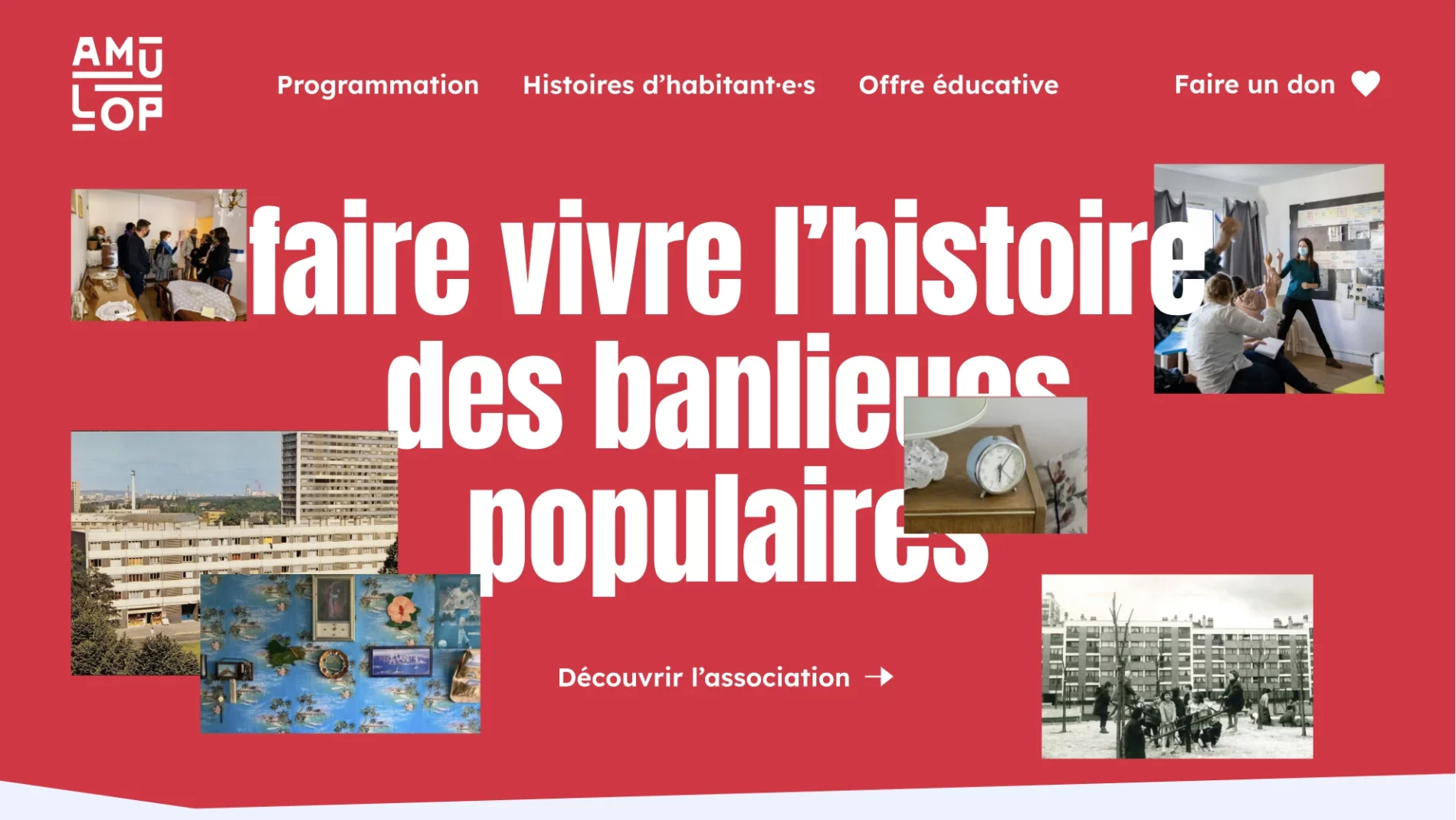 page d'accueil du site de l'AMULOP