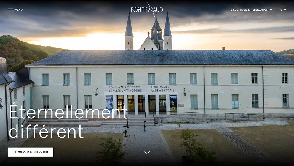 page d'accueil du site de Fontevraud